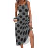 Women's Polka Dot Print Short Sleeve Midi Dress with Pockets for Beach Vacation and Casual Summer Wear