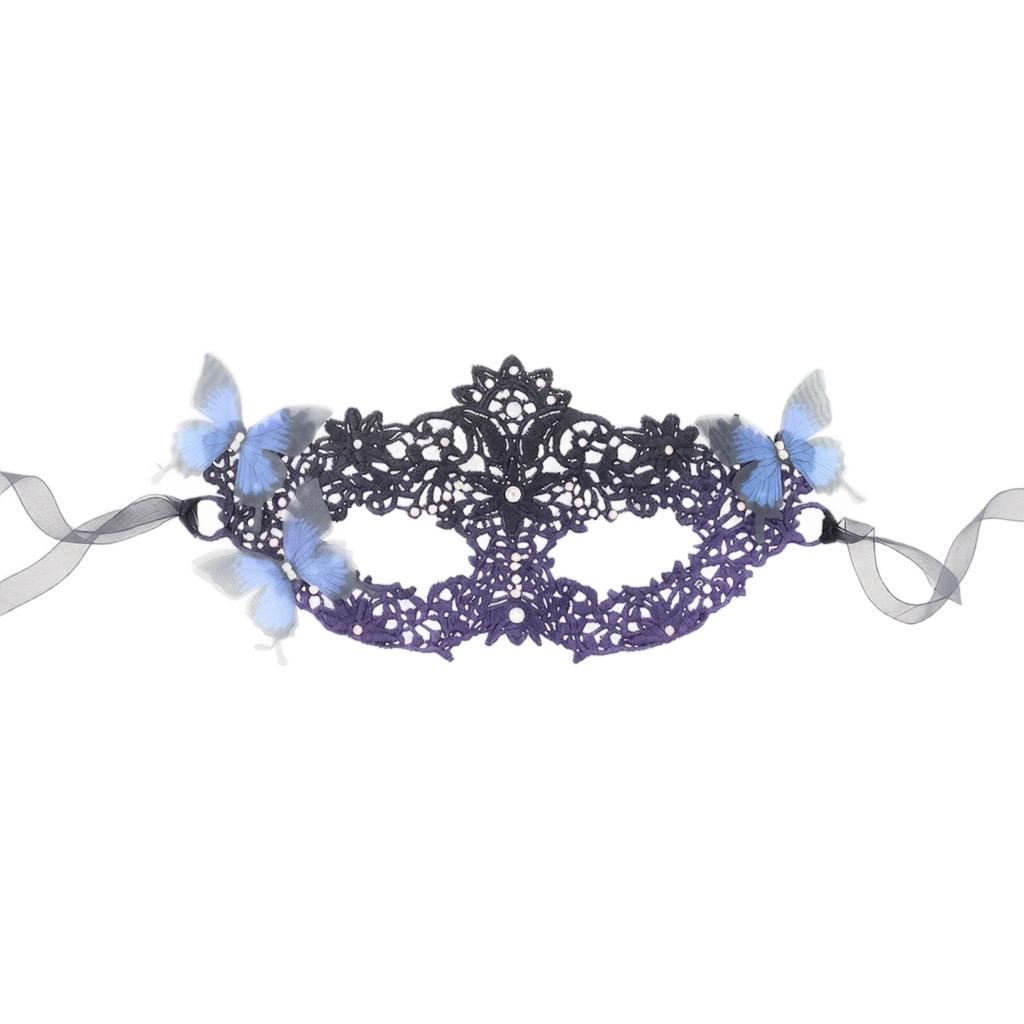 Halloween Lace Half Face, Masquerade Ball with 2-Tone Gradient Petal Design, Party Accessory