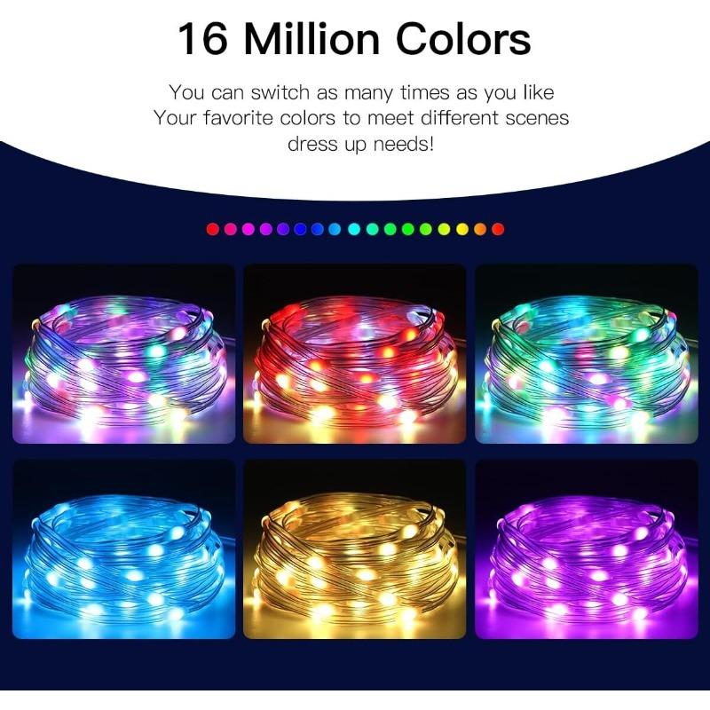 Smart RGBIC String Lights Multicolor Fairy Lights USB Powered IP65 Waterproof APP Remote Control for Spring Festival Party Decor