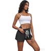 Women’s Shorts Rayon Solid Color Half Pants Sporty Yogo Bottoms High Waist with Drawstring Casual Wear