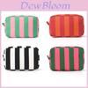 Polyester Striped Makeup Bag With Large Capacity For Travel And Storage
