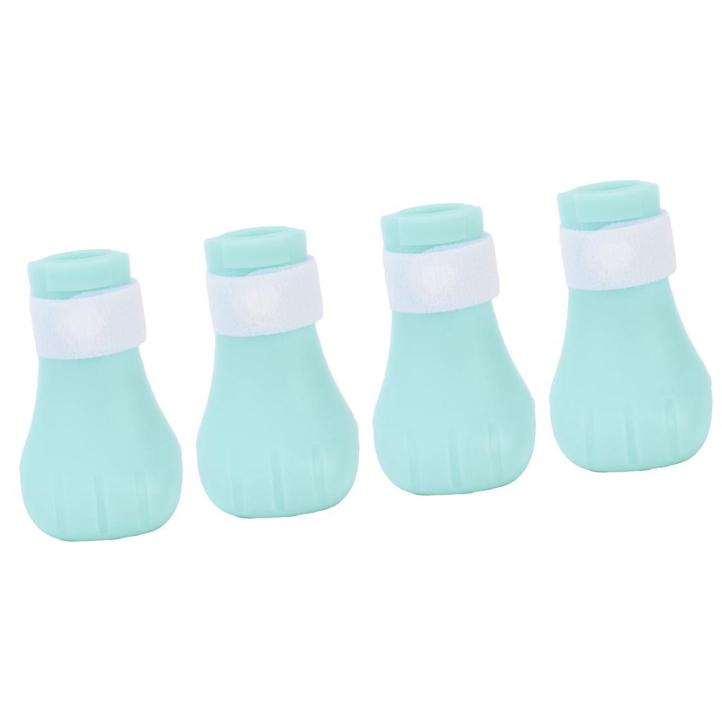 4Pcs Pet Bathing Foot Cover Silicone AntiScratch Cat Paw Protector Pet Supplies for Bathing(Green )