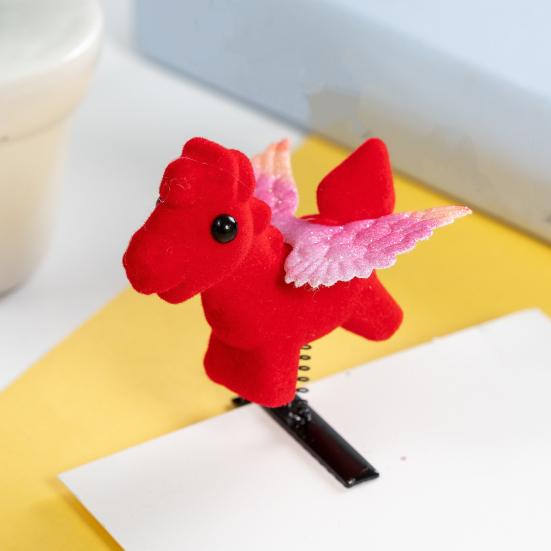 Girl Hair Clip Spring Design Flying Horse Decor Hair Pin Women Soft Comfortable Reusable Hair Accessories