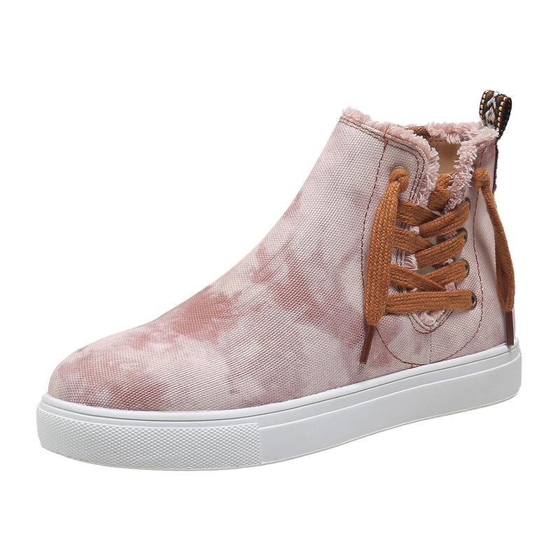 

2025 весна новые туфли на плоской толстой подошве со шнуровкой повседневные женские туфли большого размера с леопардовым принтом женские туфли со шнуровкой студенческие туфли для серфинга 35 розовый