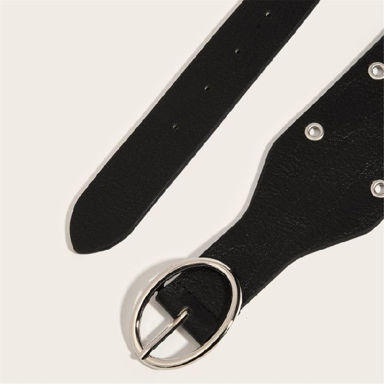 Bold Studded Punk Rock Belt 120cm PU Leather Adjustable Strap 3.8cm Width For Men Women Fashion