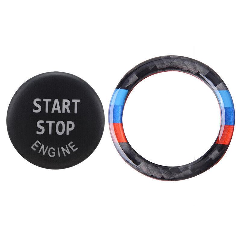 For BMW 3 5 Series E90 E60 X5 Black Engine Start Stop Push Button Cover Sticker