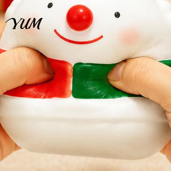 Soft TPR Pinch Toys Christmas Snowman Squeeze Toy, Stress Relief Cute Fidget Figurine, Stocking Stuffer Party Favor, Gift for Kids Boys Girls Anxiety