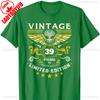Mens Turning 39 Birthday Decorations for Men 39th Birthday TShirt Graphic T Shirts Men Clothing Streetwear High Quality Cotton