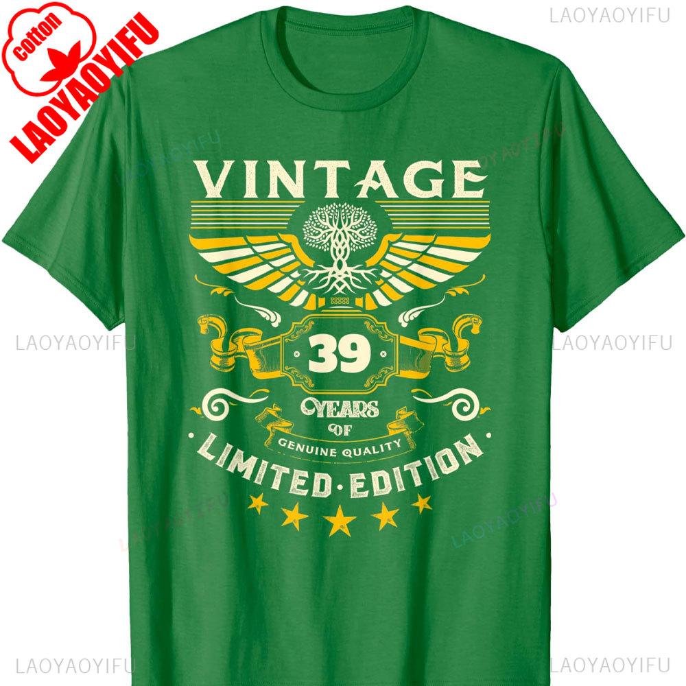 Mens Turning 39 Birthday Decorations for Men 39th Birthday TShirt Graphic T Shirts Men Clothing Streetwear High Quality Cotton