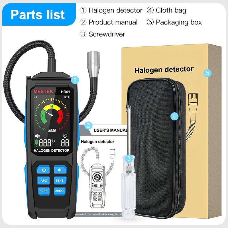 Analizor de Gaz Halogen Freon R22 R32 R134a Agent frigorific Detector de scurgeri aer condiționat R404a R410a R123a 0-1000PPM HVAC HFC/HCFC