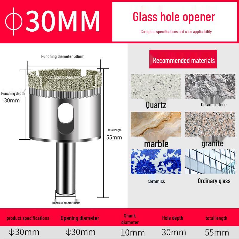 Emery Glass & Tile Drill Bit, 3-200mm Rotary Hole Saw for Marble