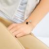 Bangle Bracelet - LOVA LOLA VAN DER KEEN - 2 Black and White Crystal Balls - 925 Sterling Silver - 14 To 20 Cm