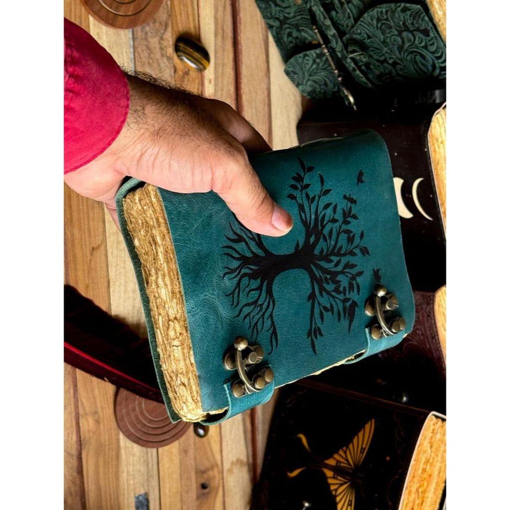 Jurnal din piele Arborele Vieții - Caiete din piele naturală pentru femei - Jurnal frumos pentru caiet de schițe, carte de călătorie, carte de vrăji goală