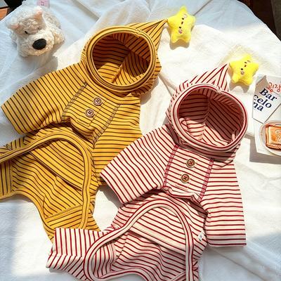 Suéter de Invierno para Gato Mascota - Mono a Rayas con Capucha Gatos Devon Rex sin Pelo Abisinio Ragdoll XS a 2XL