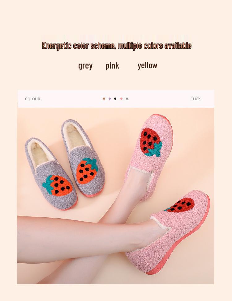 Korean-Style Women's Plush Winter Slippers – Furry, Warm, Non-Slip, Versatile