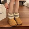 Winter New Platform Snow Shoes Women's Fashion Round Head Suede Embroidery Sleeve Riveted Cotton Boots