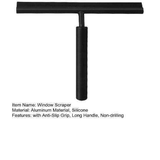Window Scraper Extendable with Anti-Slip Grip Long Handle Non-drilling Bathroom Silicone Shower Squeegee