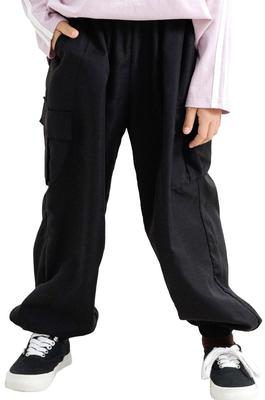 Bee Cargohose für Mädchen und lange Hosen mit und Schwarz mit elastischen Säumen Kinder, Taschen, Ganzjährig, Frühling, Sommer, Herbst, Winter,