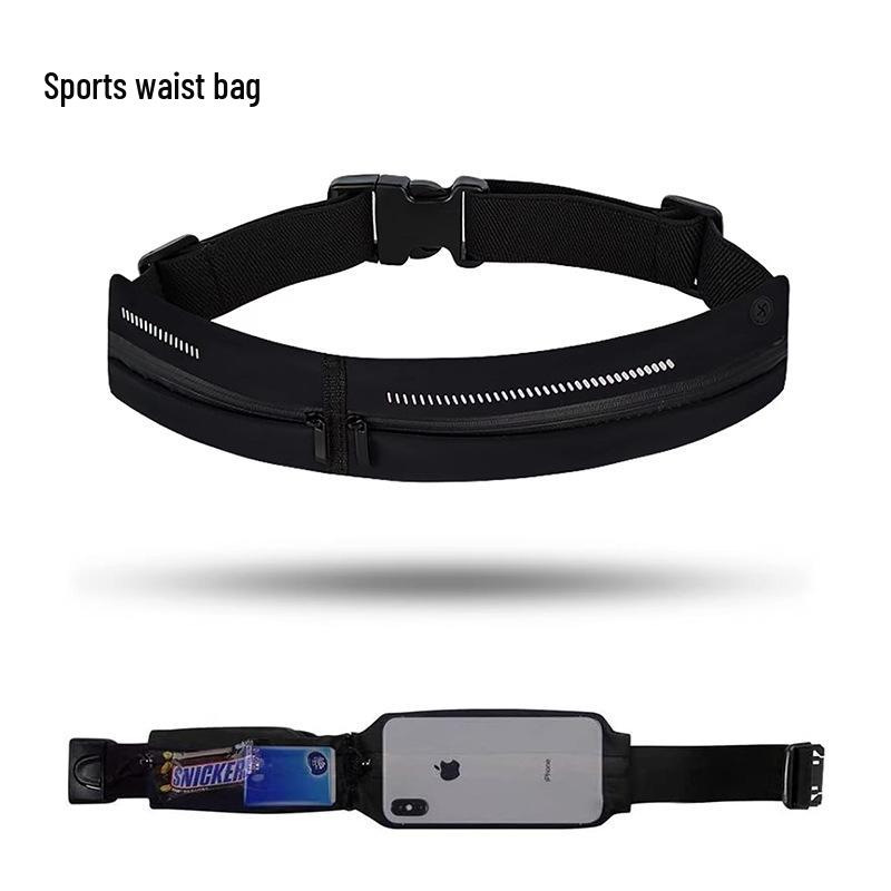 Унисекс водонепроницаемая эластичная поясная сумка для бега и езды на велосипеде чёрный
