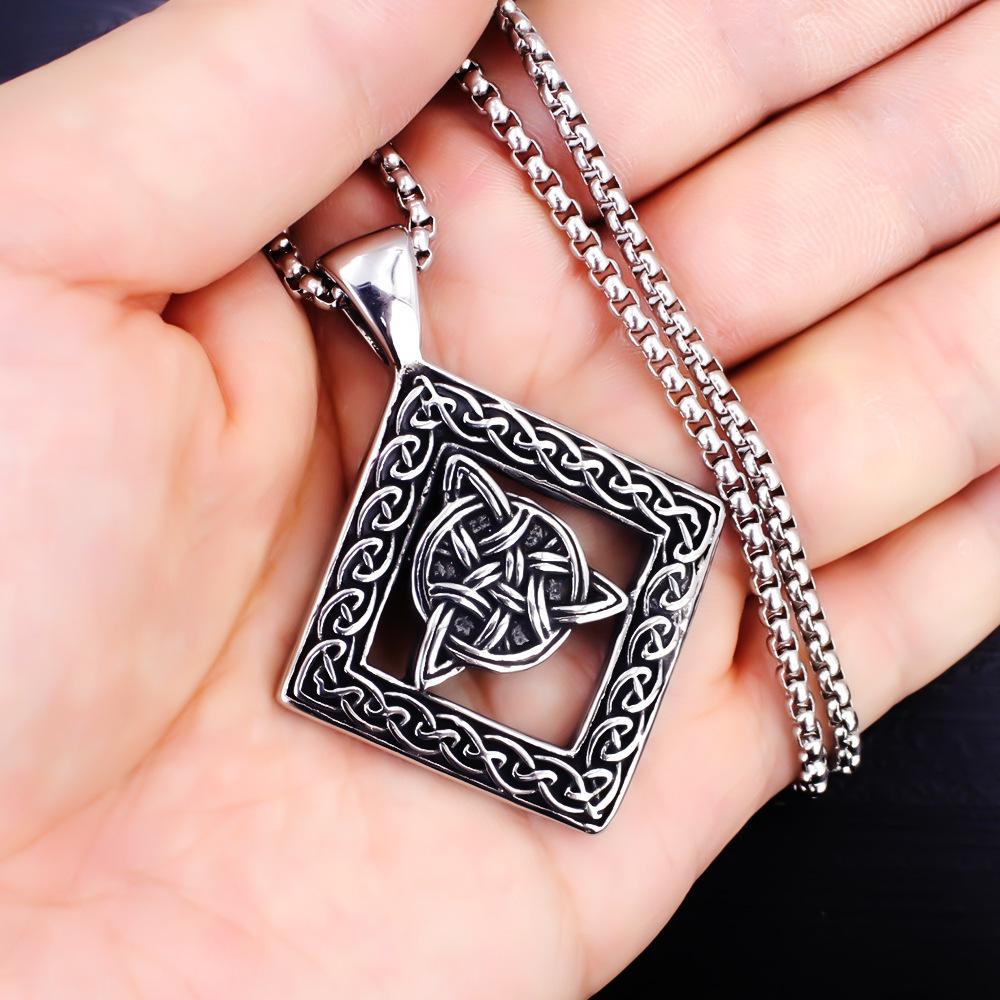 Necklace Viking Style Odin Triangle Pendant
