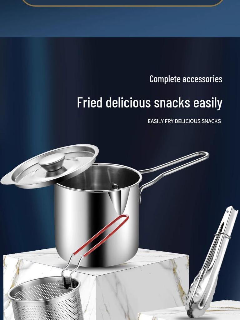 Mini-Edelstahl-Bratpfanne ohne Beschichtung mit Sieb für Induktionsherde