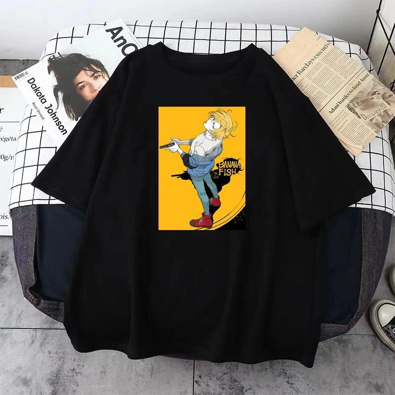 BL Japonské Anime Banánové Ryby Dámské Tričko Kreslený Chlapecká láska Unisexga Topy Unisex Ležérní Móda Streetwear Unisex Pár Oblečení