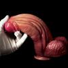 Fat Boy Super Thick Long Double Layer Liquid Silicone Dildo Fake Cock Penis Big Penis for Men and Women Masturbation Sex Toys