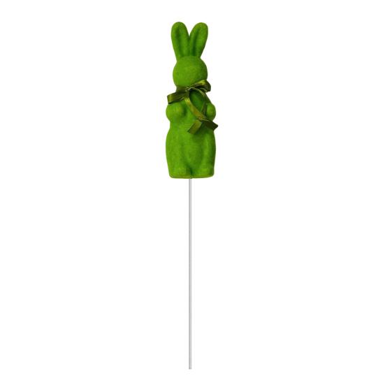 Easter Flocked Bunny Figurine Small Foam Rabbit with Bow Tie Spring Bunny Stake for Outdoor Indoor Yard Lawn Planter Pot Decor