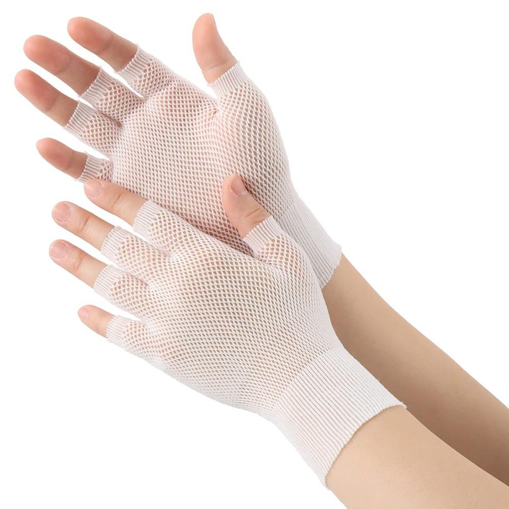 [Ace] Inner Gloves 5 Pairs (10 Gloves Total) Mesh Type AG795 White One Size Fits All.