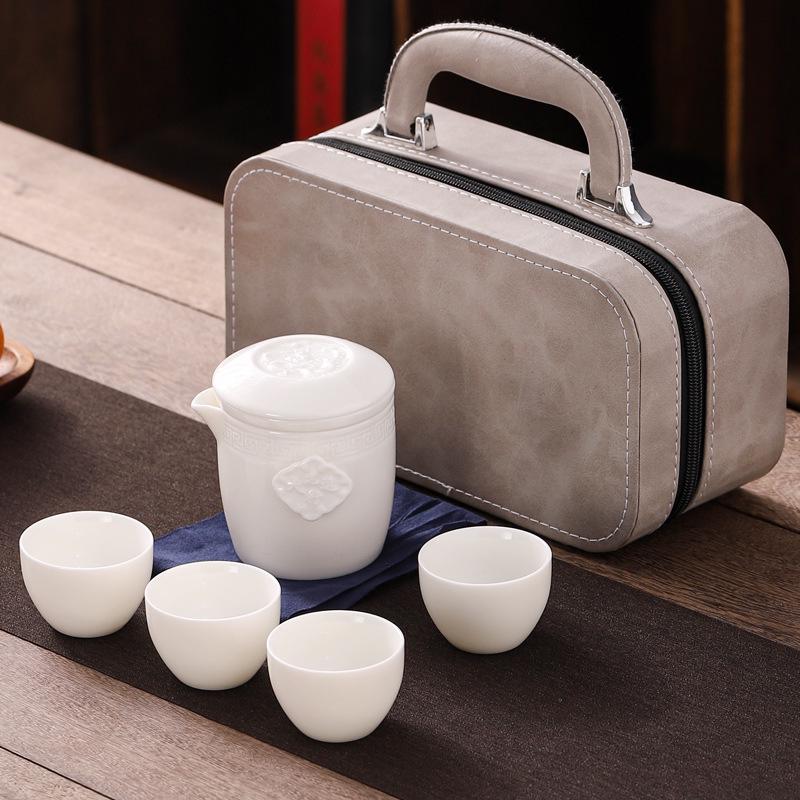 Panda-Themed Jade Tea Set 2024: Cultural Sichuan Travel Set - Perfect for Home, Outdoor Use & Gifts