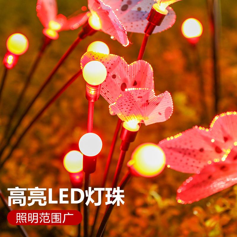 D2 Outdoor Solar Garden Lights Powered Firefly Lights Solar Outdoor Lamp Waterproof Garden Decor Home Lawn Lights for Decoration