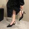 Fashion New Women Pointed Toe Heels Shoes Sandals Dress Party Fashion Summer Slippers New Walking Flip Flops Pumps Slides Zapatos Mujer