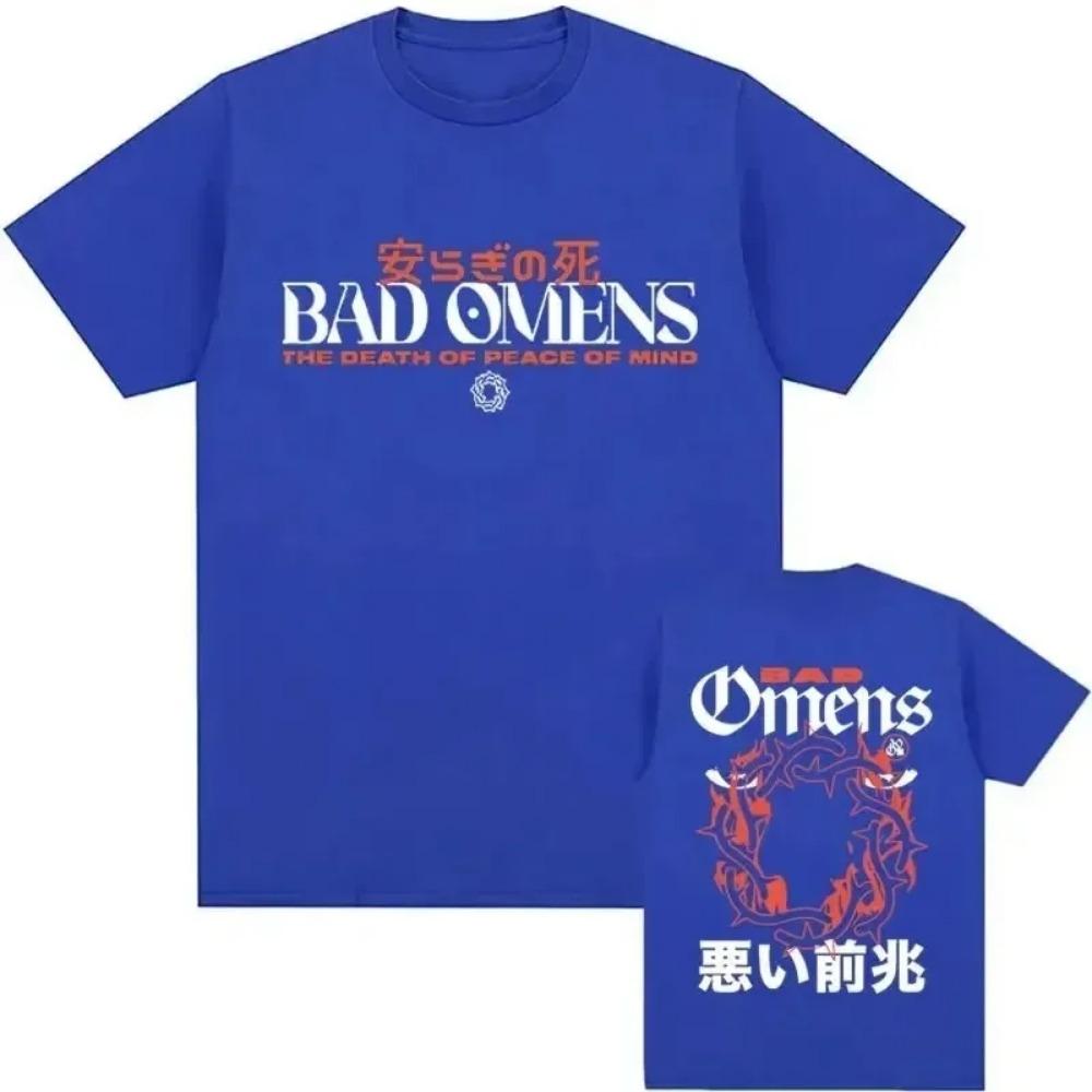 Retro Bad Omens Graphic T Shirt 2024 Tour American Music Concert T-Shirts Men's Gothic Hip Hop 100%Cotton T-Shirt Streetwear