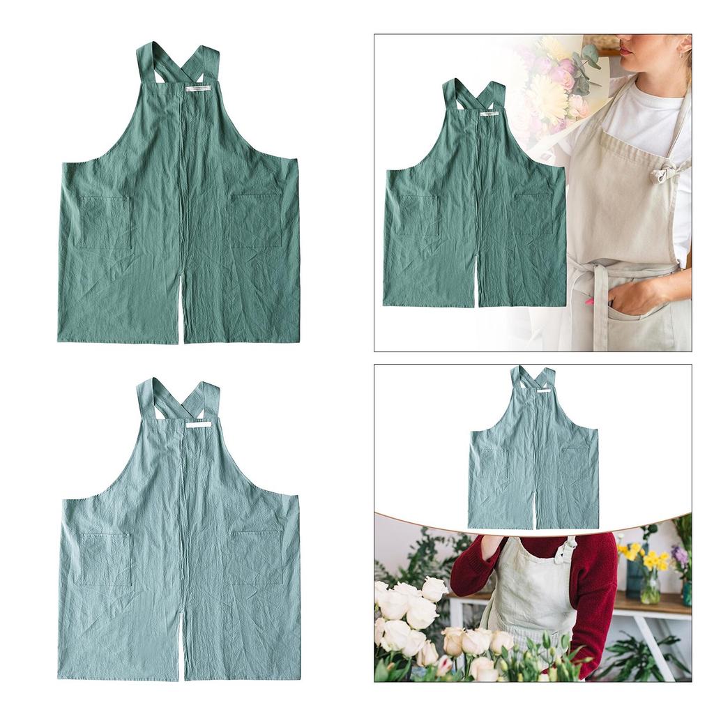 Painting Apron Workshop Durable Multi Functional Cross Back Solid Color for Restaurant