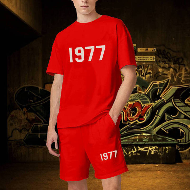 1977 Set corto da uomo di lusso da donna Abiti firmati Grafica oversize Harajuku y2k T-shirt Pantaloncini Marchio di alta qualità