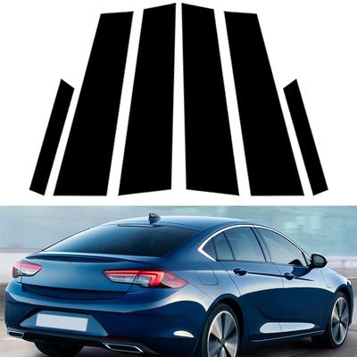 6Pcs Fit For Opel Insignia 2017-2022/Buick Regal 2017-2023 Car Pillar Posts Door Window Trim Cover Kit Stickers Glossy Black Accessories