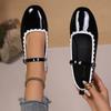 Women Flats Fashion Single Shoes Spring Round Head Shallow Mouth Sneakers Women Metal Buckle Soft Sole Loafers Mary Jane Shoes