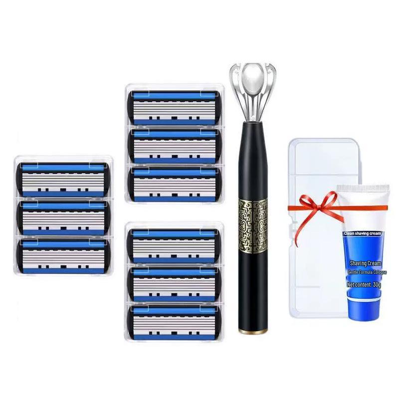 Chinese Style Men's 6-Layer Razor with Gillette-Compatible Blades