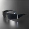 3PCS Flat Top Shield Fashion Punk Sunglasses Women Y2K Sun Glasses Men Mirror One Piece Eyewear 2000S 90S Goggles