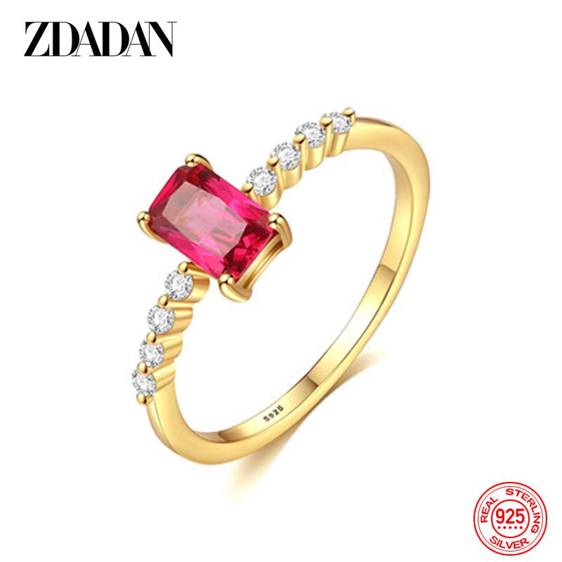 925 Sterling Silver Fashion Zircon Ring for Women Simple Luxury Wedding Jewelry Party Gift