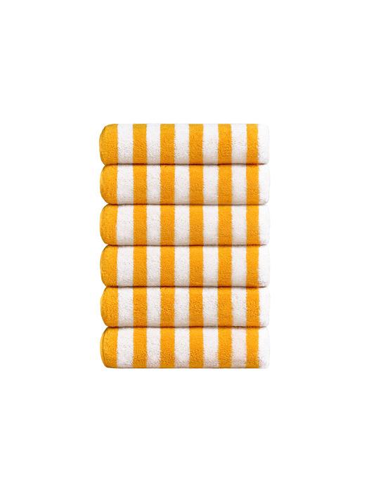 TETO 6P Striped Yellow Supima Towel 230g Yellow 230g