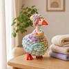 Plush Desk Goose Outfits, Handmade Crochet Goose Clothes and Hat, Porch Goose Statue Clothing, Goose Sculpture Costume for Desktop Decor