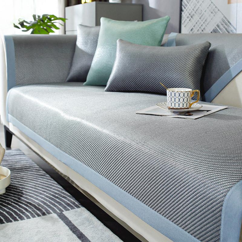 Summer Ice Silk Rattan Mat Sofa Cushion Non-Slip Summer Mat Cushion Washing Four Seasons Universal Cool Pad Sofa Cover Ice Pad