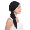 New Solid Color Curved Pleated Beanie with Drawstring - Pure Cotton Pull-On Hat Available.