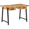 Desk - VIDAXL - Solid Mango Wood Study Table - 2 Drawers - Contemporary Style - 120x60 Cm