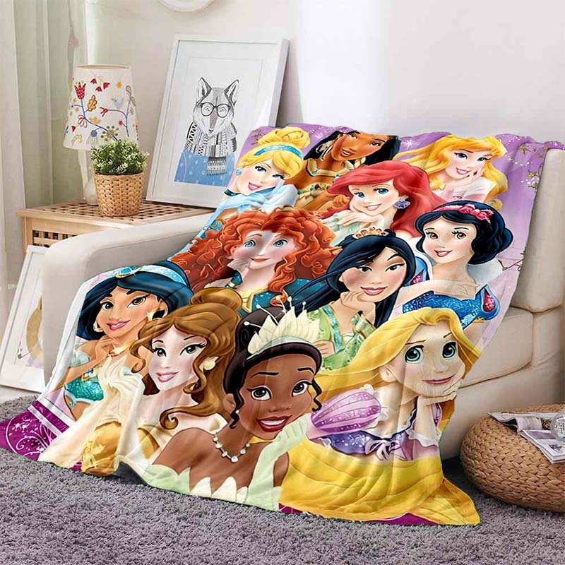 

17 Styles Disney All Princess Cartoon Blanket Warm Soft Flannel Material Available in Four Seasons Children Adult Luxury Gifts 75x90cm