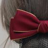 Hair Clip Satin Bowknot Decor Hair Net Bank Worker Hair