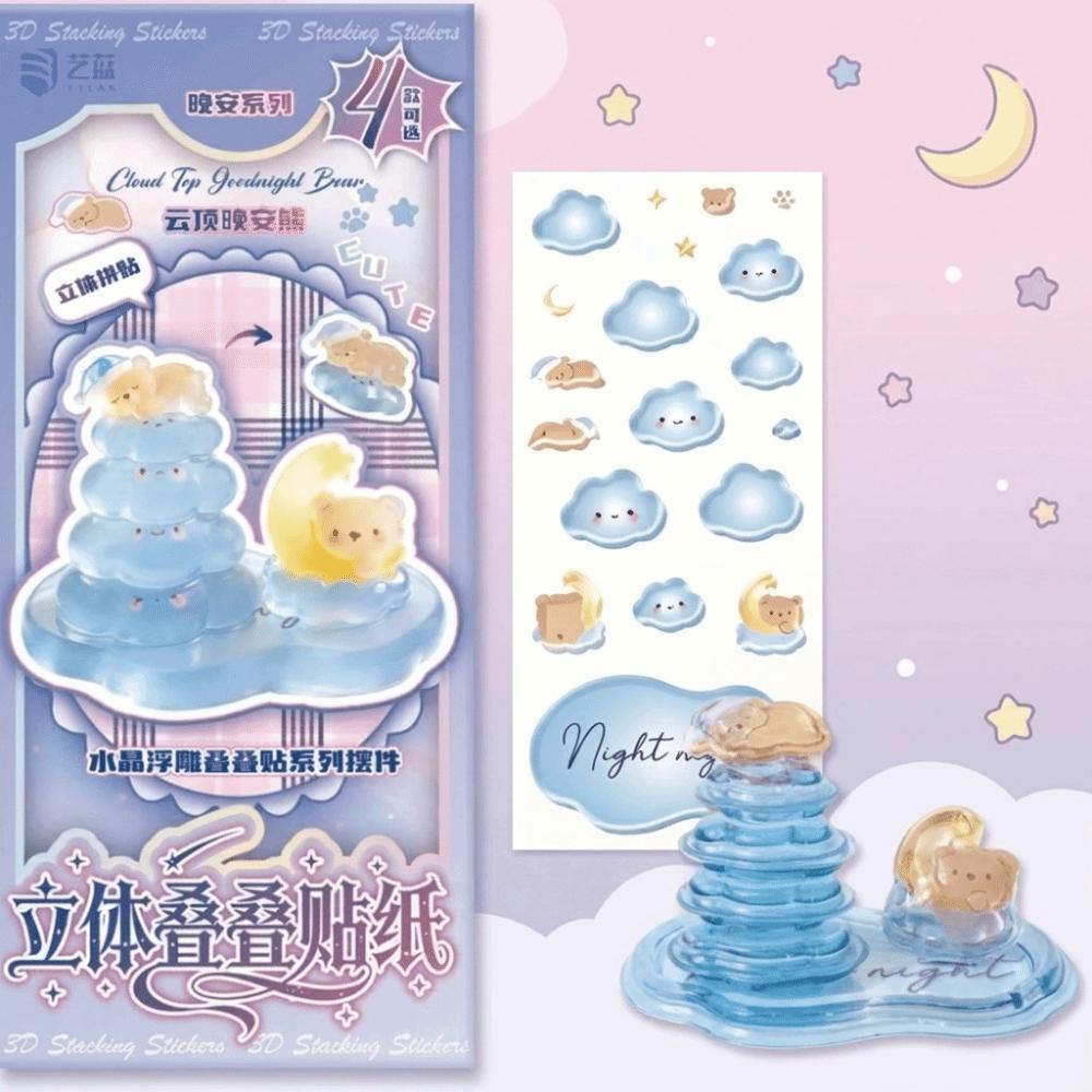 Reusable 3D Crystal Stackable Stickers Funny Cartoon Embossed Decals DIY Decals Phone Decor