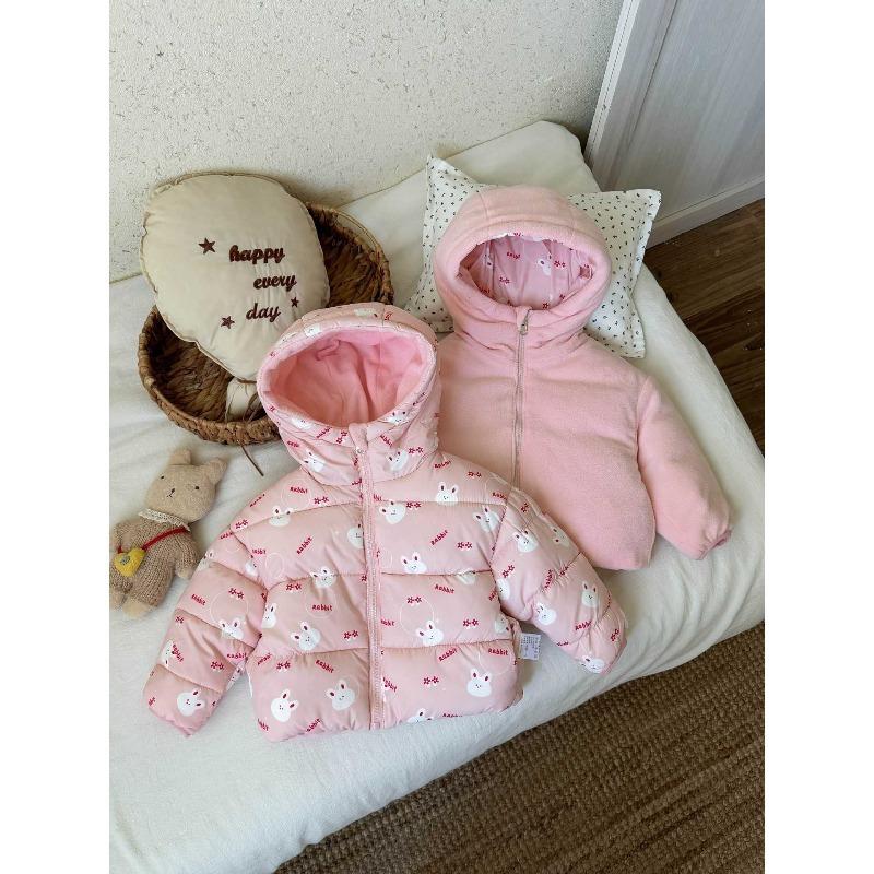 Autumn and Winter Double-sided Down Cotton Jacket, Children's Thick and Plush Children's Clothing, Short Jacket, Jacket