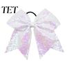 Dance Team Hair Ties Sequins Bows, Elastic Tie, Large Cheerleading Performance Band Ponytail Holder, Glitter Scrunchies for Women Girls Teens